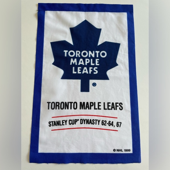Vintage 1999 Toronto Maple Leaf Fan Flag Banner 10.5”x16.5” Stanley Cup Dynasty - Picture 1 of 12